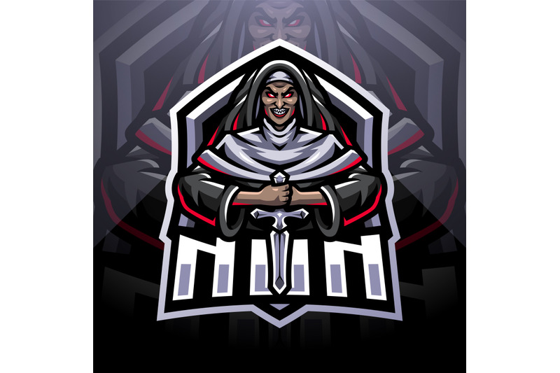 nun-esport-mascot-logo-design