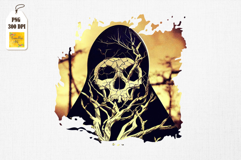 spooky-skull-tree-art