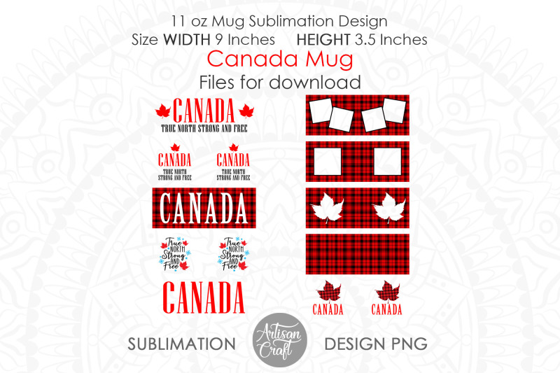 canadian-mug-sublimation-png-plaid-mug-photo-mug-maple-leaf