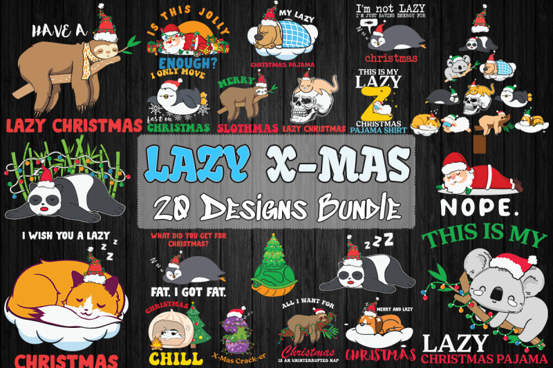 lazy-christmas-bundle-svg-20-designs