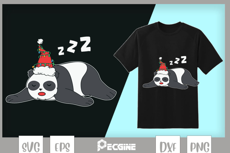 lazy-panda-bear-sleeping-merry-christmas