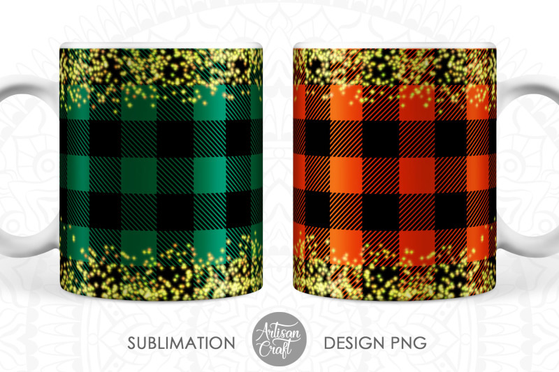 plaid-christmas-mug-wrap-png-with-glitter-red-plaid-mug