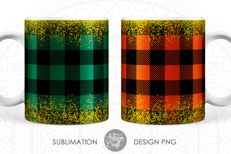 plaid-christmas-mug-wrap-png-with-glitter-red-plaid-mug