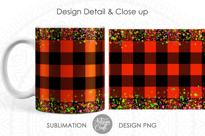 plaid-christmas-mug-wrap-png-with-glitter-red-plaid-mug