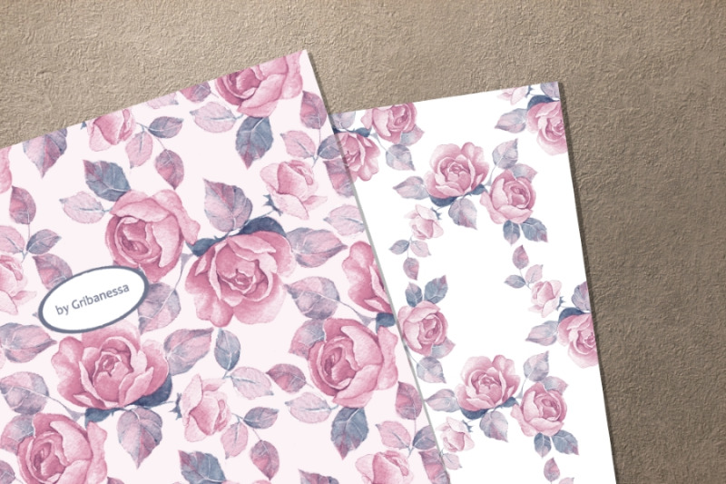 rose-flowers-watercolor-seamless-patterns