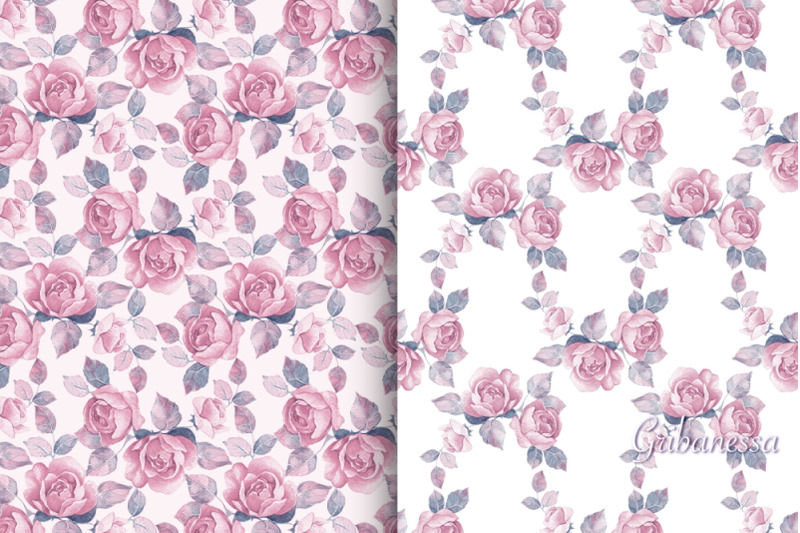 rose-flowers-watercolor-seamless-patterns