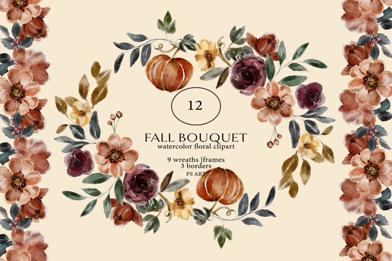 watercolor-fall-flowers-amp-pumpkin-clipart-collection