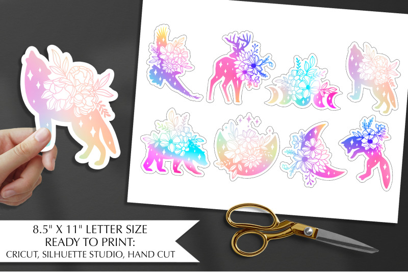 holographic-stickers-png-animals-and-moons-stickers