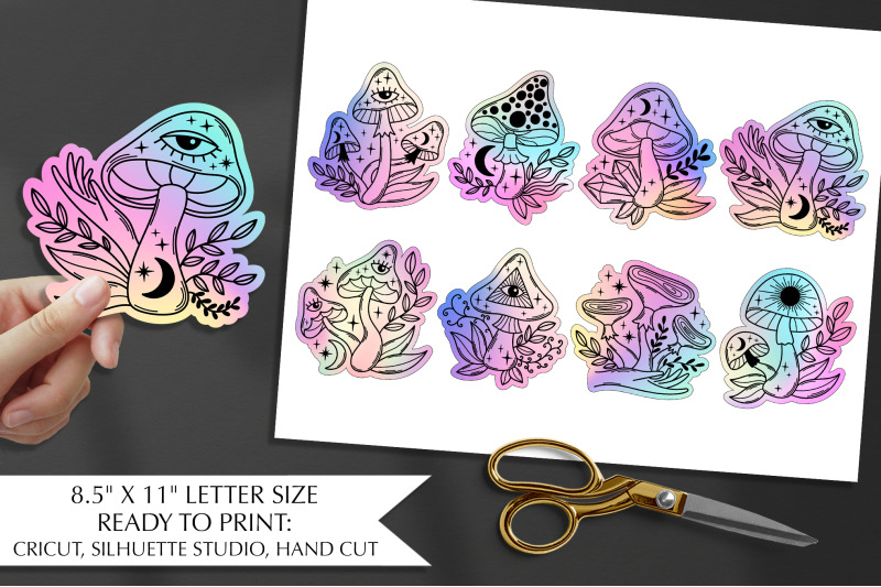 holographic-stickers-png-magic-mushrooms-sticker-bundle