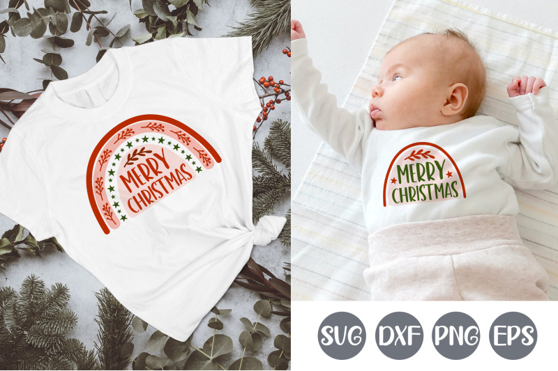 christmas-rainbow-svg-boho-christmas-rainbow-bundle