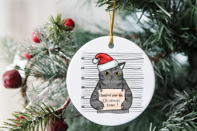 Cat Knocked Over Christmas Tree By Owlsome.designs | TheHungryJPEG