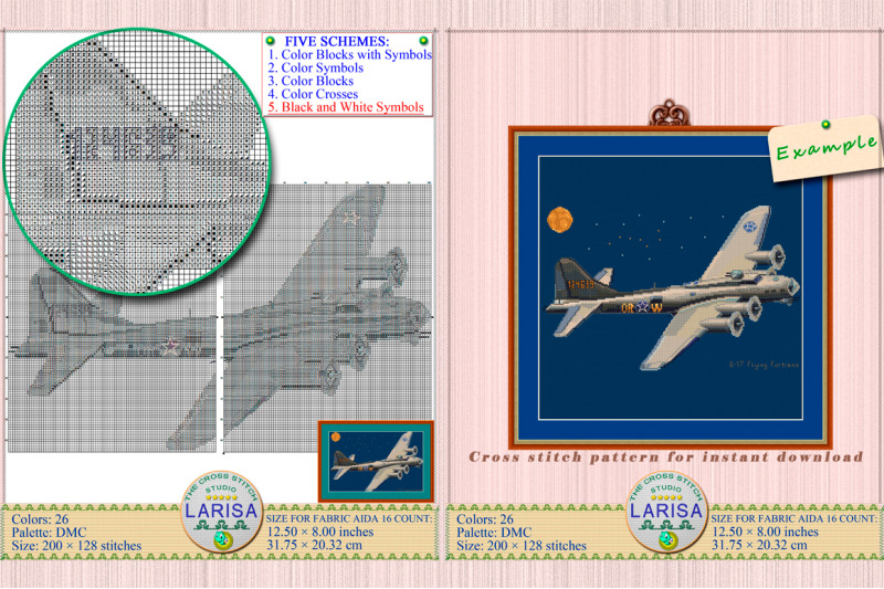 flying-fortress-cross-stitch-pattern-heavy-bomber-b-17