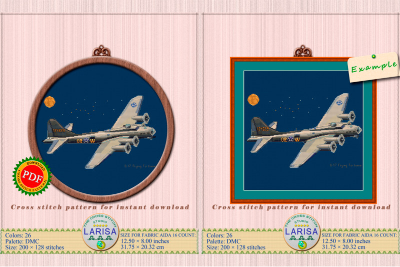 flying-fortress-cross-stitch-pattern-heavy-bomber-b-17