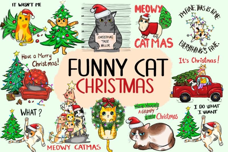 funny-cat-christmas-sublimation-bundle