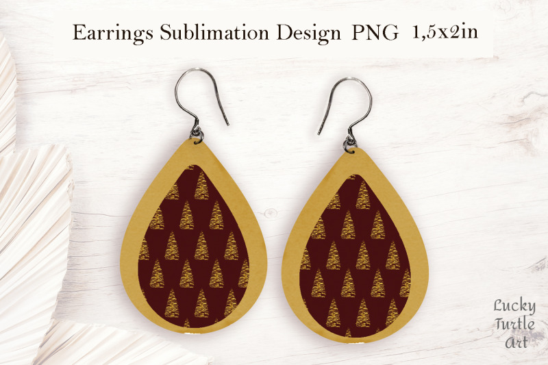 gold-christmas-trees-teardrop-earrings-sublimation-design