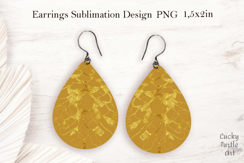 gold-christmas-cone-teardrop-earrings-sublimation-design