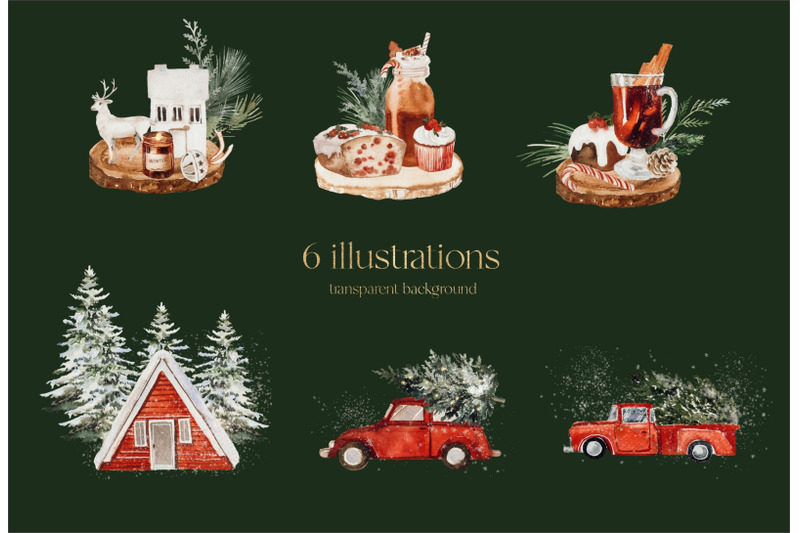 christmas-watercolor-clipart-png-car-truck-mulled-wine