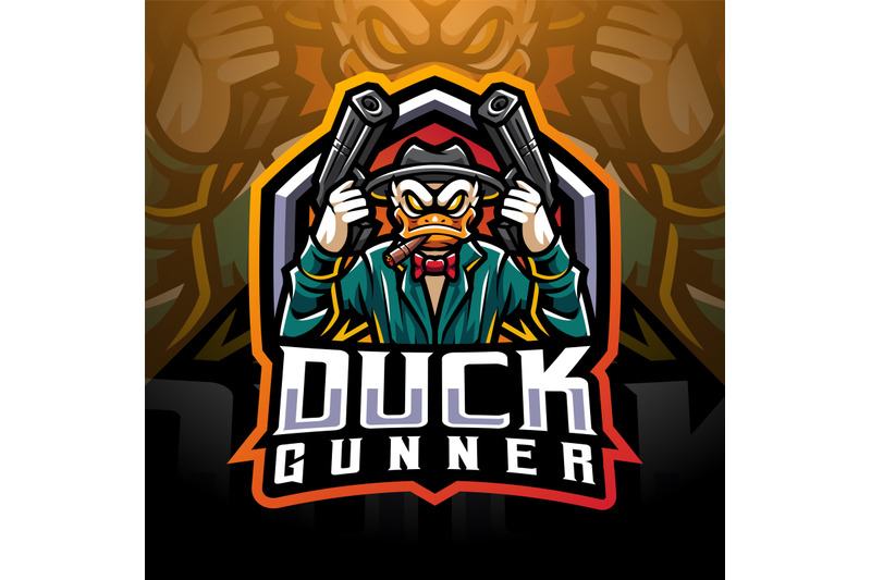 duck-gunner-esport-mascot-logo-design