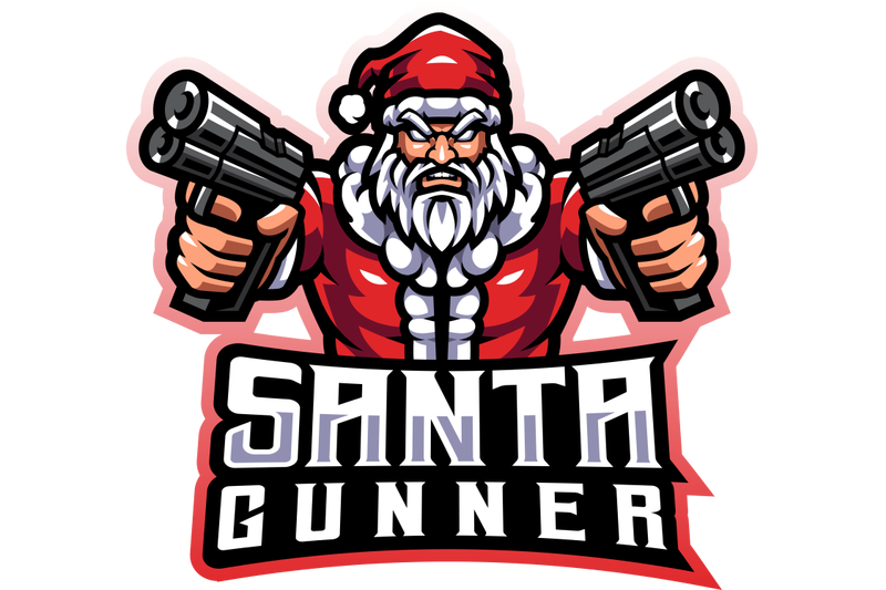 santa-gunner-esport-mascot-logo-design