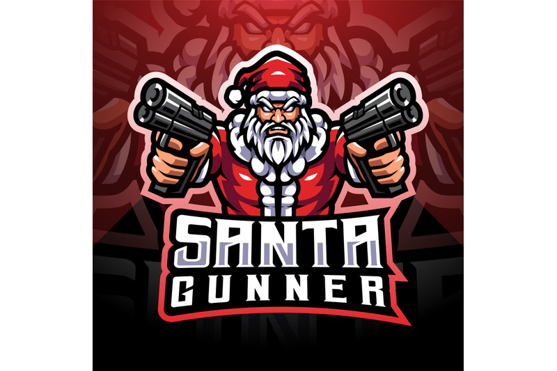 santa-gunner-esport-mascot-logo-design