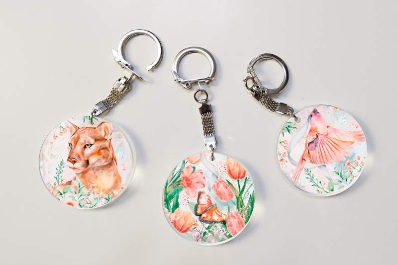 spring-garden-keychain-sublimation-png-bundle-floral-design