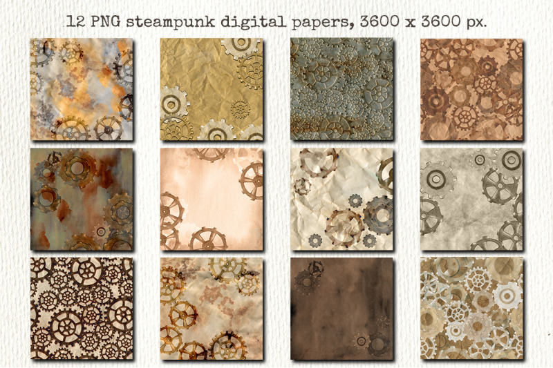 steampunk-bundle-steampunk-clipart-and-digital-paper