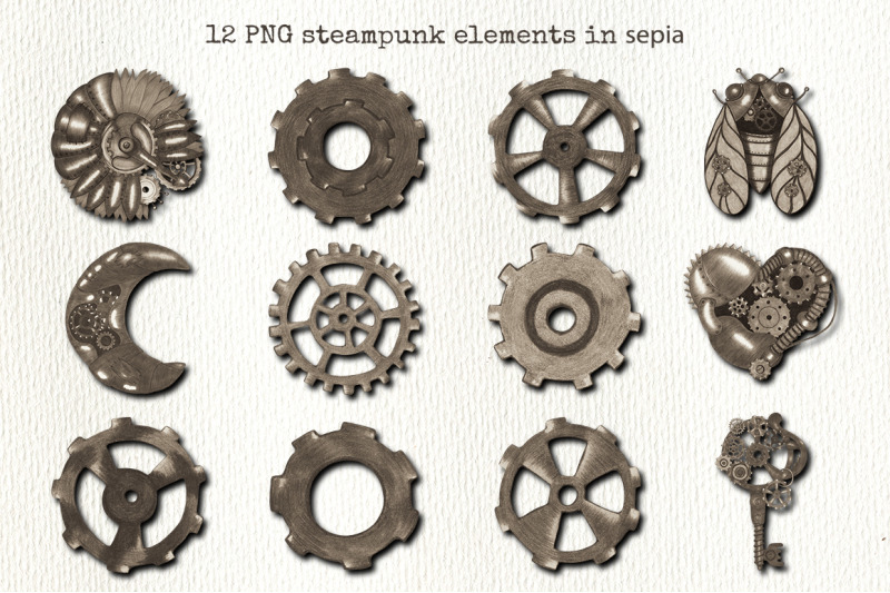 steampunk-bundle-steampunk-clipart-and-digital-paper