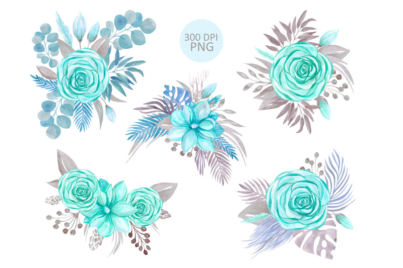 blue-flowers-clipart-watercolor-floral-arrangement