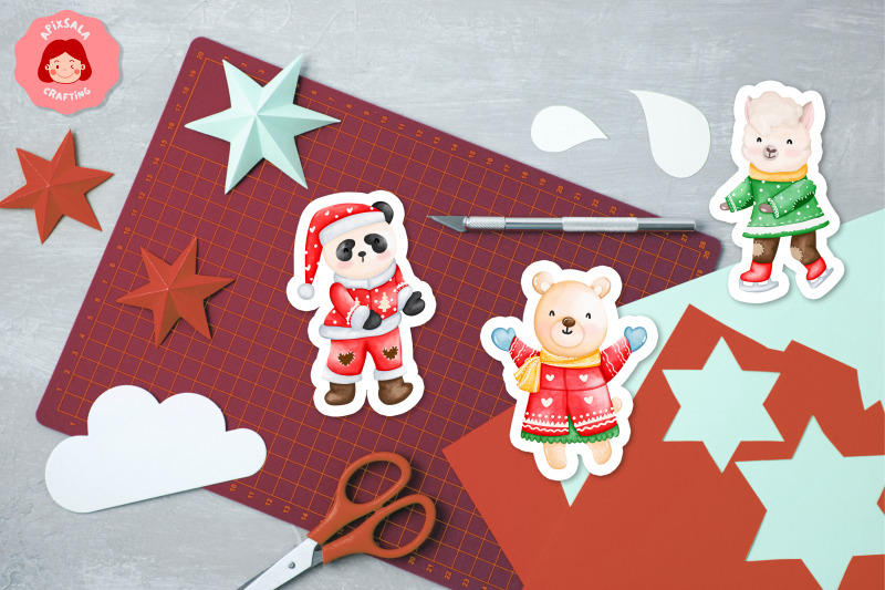 christmas-animal-printable-sticker-sheet-christmas-ornament-sticker