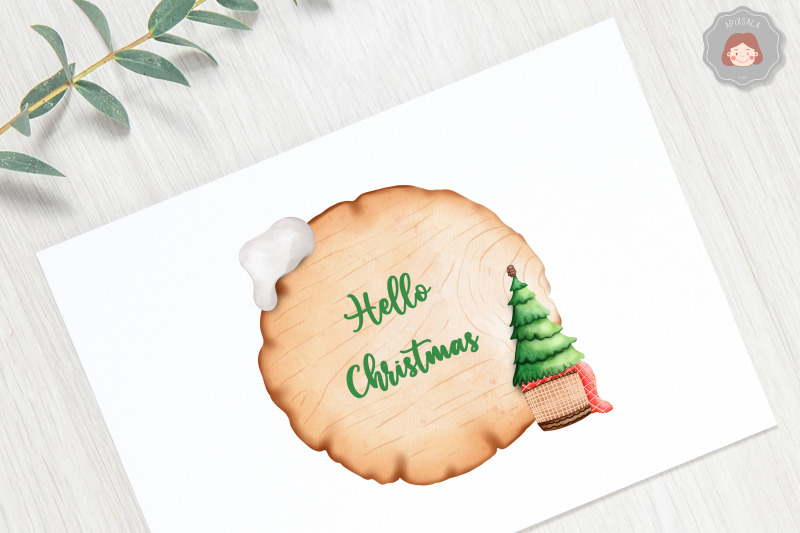 christmas-tree-wooden-sign-clipart-watercolor-illustration-bu