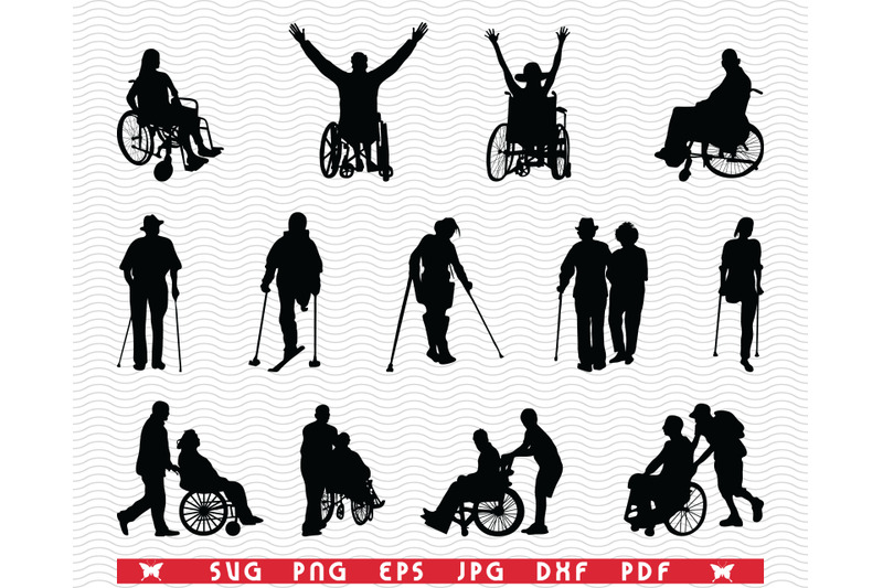 svg-disabled-people-black-silhouettes