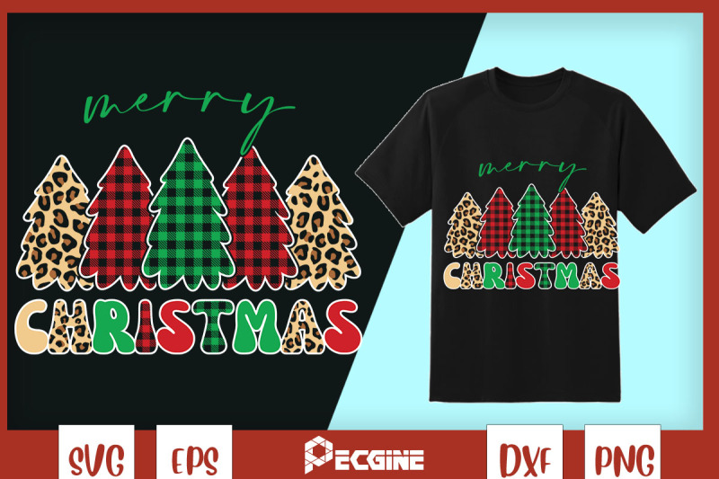 buffalo-plaid-leopard-christmas-trees