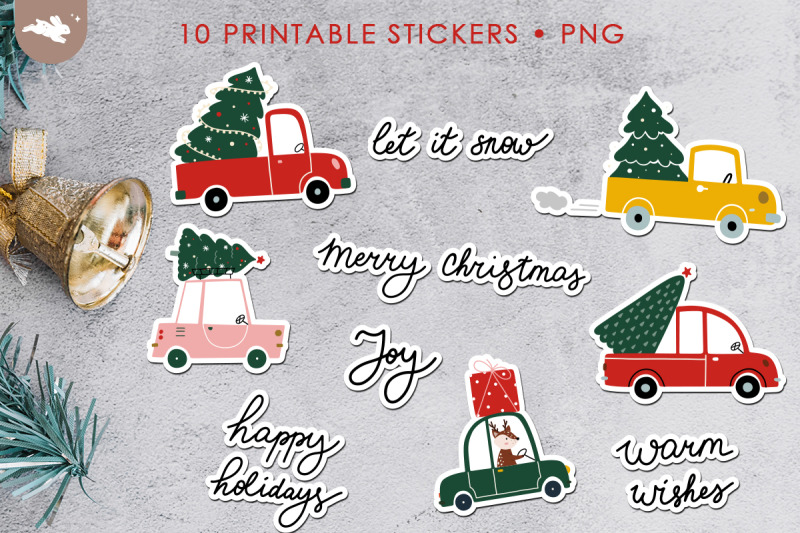 christmas-trucks-sticker-bundle-printable-digital-stickers