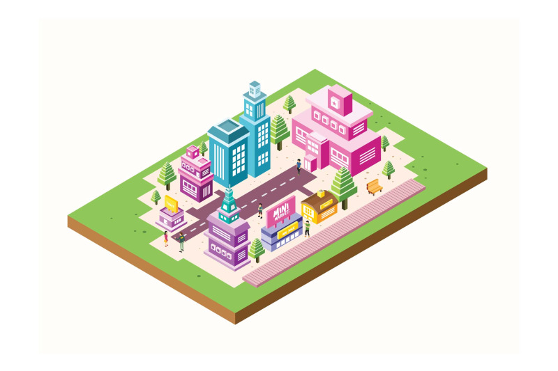 isometric-city-building-vector-illustration