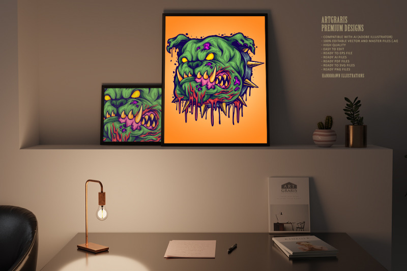 scary-bulldog-zombie-head-svg