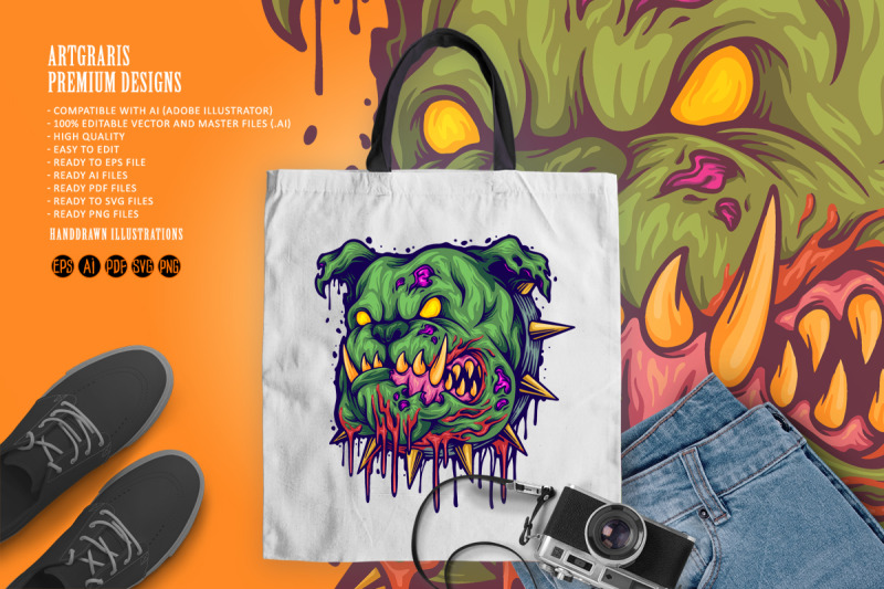 scary-bulldog-zombie-head-svg