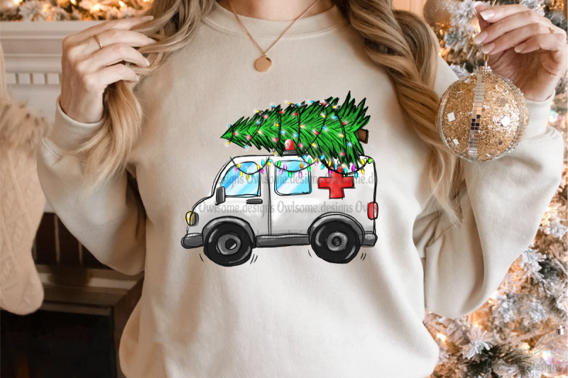 christmas-tree-on-ambulance-car-png