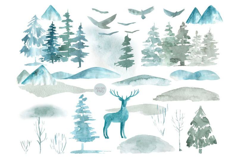 watercolor-dark-forest-clipart