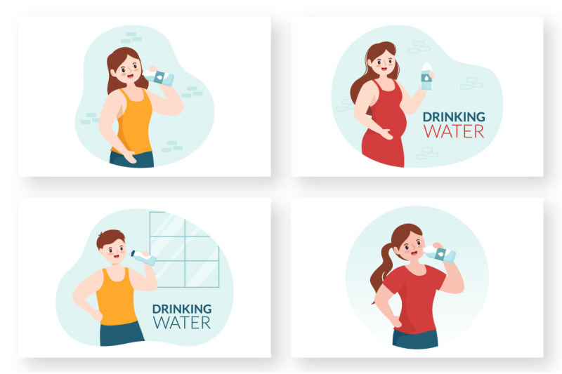 10-people-drinking-water-illustration