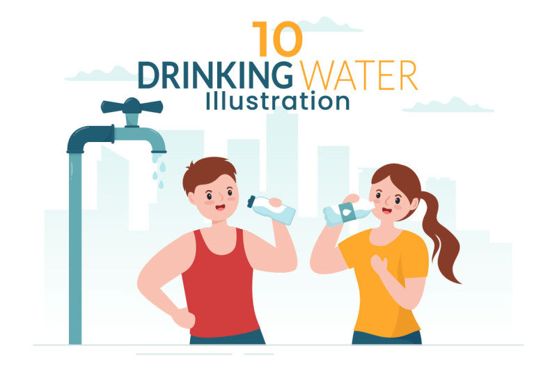 10-people-drinking-water-illustration