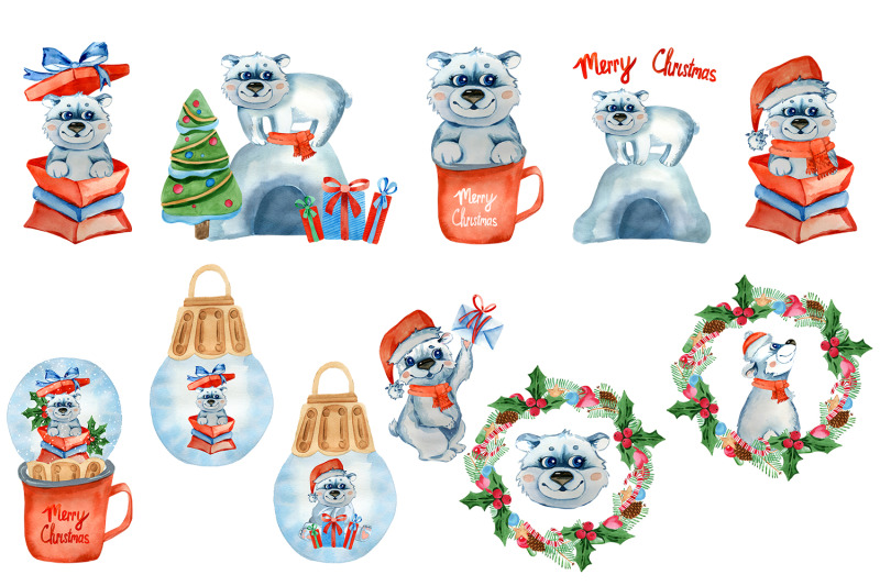 christmas-polar-bear-clipart-bundle