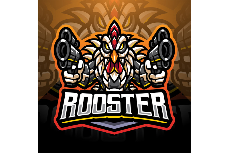 rooster-gunners-cyborg-mascot-logo-design