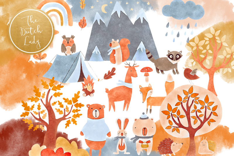 cold-autumn-cute-wilderness-clipart-set