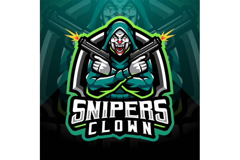 snipers-clown-esport-mascot-logo-design