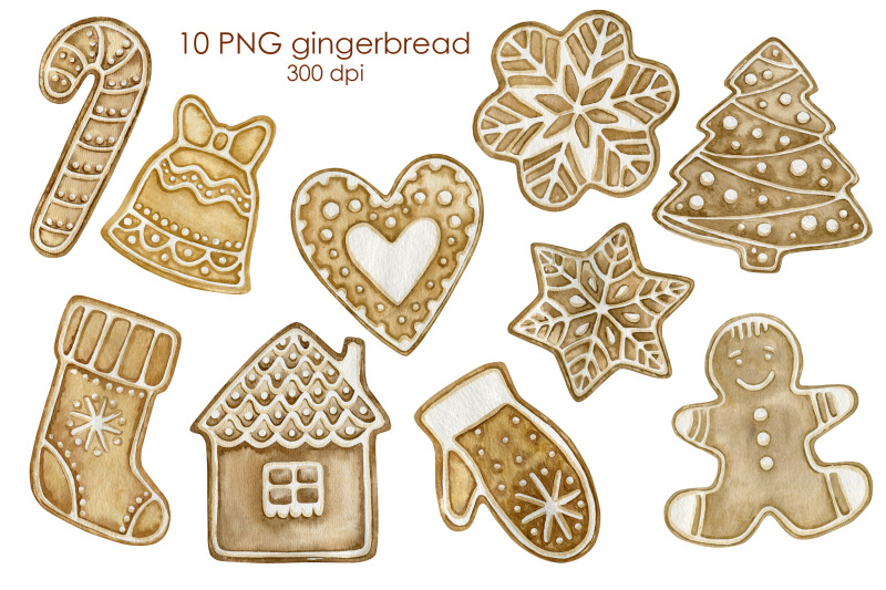 watercolor-christmas-gingerbread