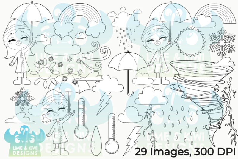 weather-digital-stamps-lime-and-kiwi-designs