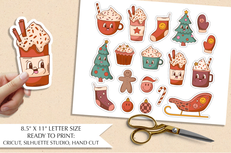 cute-christmas-sticker-bundle-retro-christmas-stickers