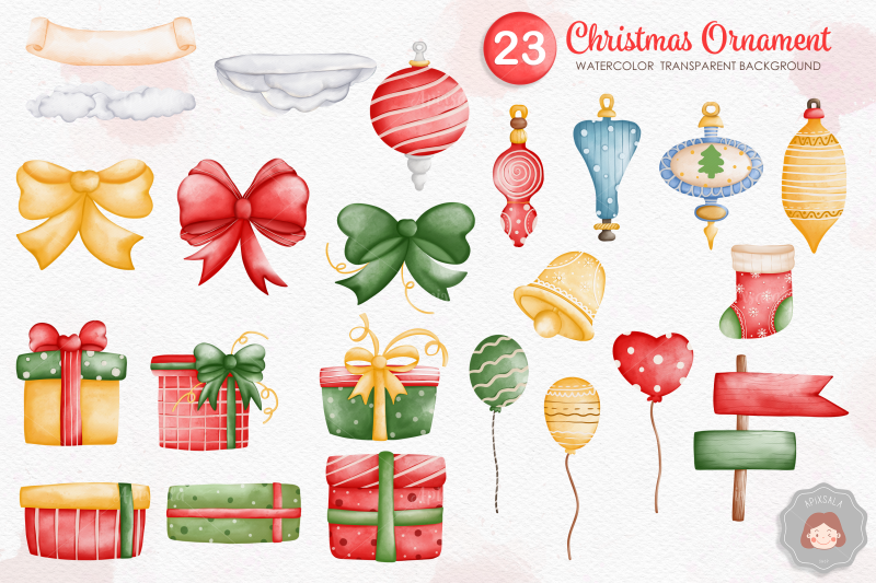watercolor-christmas-ornament-clipart-christmas-illustration-bundle