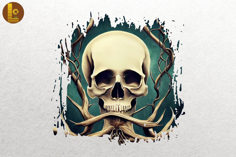 skull-combine-tree-art