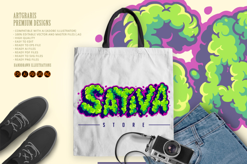 sativa-lettering-text-smoke-weed-svg